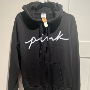 PINK Victoria Secret Black Logo Hoodie
